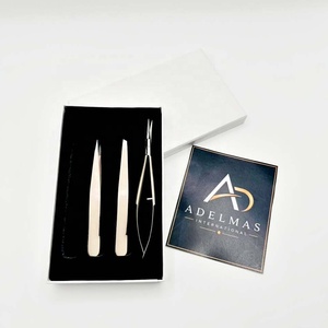 Ensemble de 3 pinces à épiler professionnelles pour sourcils, pointe inclinée, pointe pointue, pinces de précision pour le modelage des sourcils, OEM ODM, logo personnalisé - Product Image 5