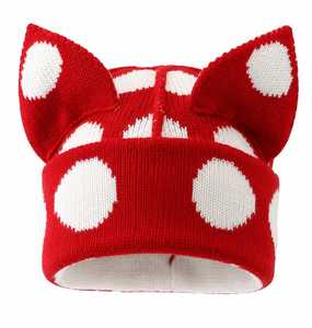 Cute Breathable & Waterproof Acrylic Knitted Beanie <b>Hat</b> Unisex Adult <b>Winter</b> Handmade Adjustable Color Blocking Casual Style - Product Image 1