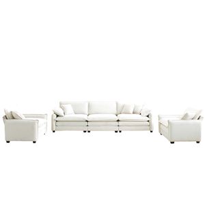 Conjunto de Sofá de 3 Plazas Estilo Cine en Casa con Cojines Suaves y Almohadas, Conjunto de Sala de Estar Cálido y Acogedor Compuesto por Dos Sillones Individuales - Product Image 4