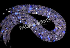 FAIJAN GEMS ลูกปัดมูนสโตนทรงรอนเดลล์ธรรมชาติ คาโบชอง ขนาดปรับแต่งได้ อัญมณีเม็ดเดี่ยวจากรัฐราชสถาน รับรองโดยบุคคลที่สาม เครื่องประดับ - Product Image 2