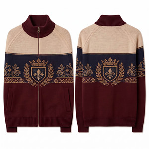 <b>Men's</b> <b>Full</b> <b>Zip</b> Thick Knit <b>Cardigan</b> Sweater with Pockets Knitwear Long Sleeve Custom Logo Wool Acrylic - Product Image 6