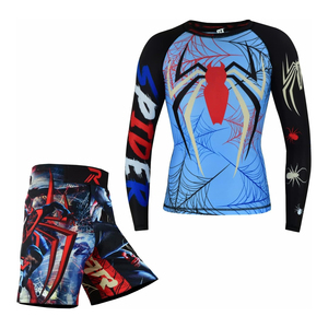 Men's Black Full Sleeve Rash Guard Set Quick Dry <b>Athletic</b> Training Kit Sport Wear - Product Image 6