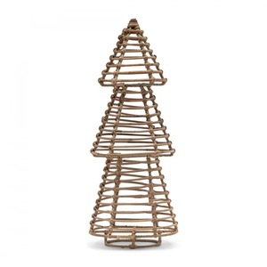 Woven Natural Rattan <b>Christmas</b> <b>Tree</b> Handmade 3-Tier Conical Tabletop Holiday <b>Decor</b> Ornament - Product Image 1