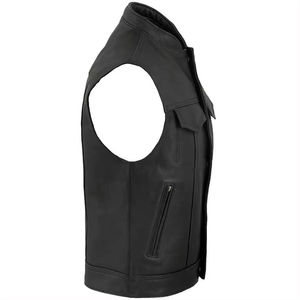 Chaleco de cuero suave para hombre, servicio OEM, con textura lisa, suave y flexible, transpirable y de uso casual. - Product Image 6