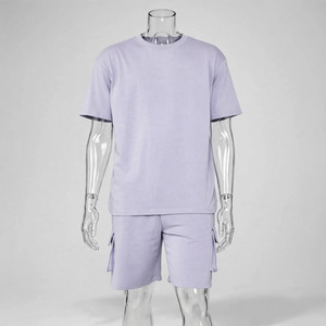 Manufacturer Plus Size Tracksuits for Men 2 Piece <b>Y2K</b> Streetwear Oversized Custom LOGO 100%cotton Sports t <b>Shirt</b> for Men's Sets - Product Image 3