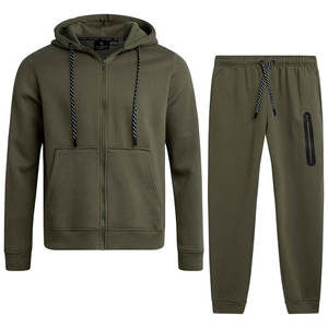 Ensemble de jogging 2 pièces avec logo personnalisé, tissu en velours respirant et écologique, doublure en polaire, personnalisation latérale, ensemble de vêtements de sport en coton pour homme - Product Image 5