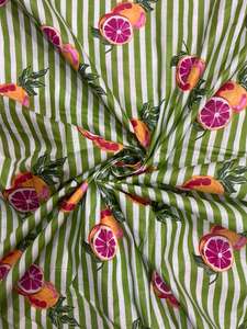 Tissu indien floral multicolore 100% coton, imprimé à la main au tampon, écologique, pour rideaux et housses - Product Image 4