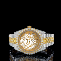 Montre de luxe unisexe à mouvement mécanique entièrement sertie de moissanite en acier inoxydable de fabrication indienne, résistante à l'eau 3 ATM, pour les affaires