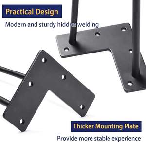 Patas de Mesa de Metal de 28 Pulgadas, 4 Piezas, Resistentes, con 2 Varillas, Patas de Acero Industriales para Mesa de Comedor, EDPTBL011 - Product Image 4