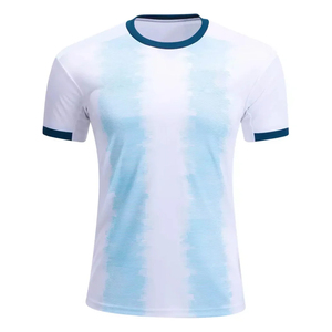 Men's Sublimated Soccer Jersey Short Sleeve White Blue Gradient Crew Neck Moisture Wicking Breathable Polyester <b>Athletic</b> Fit - Product Image 6