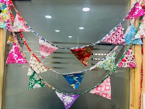 ธงผ้าฝ้ายทำมือ พิมพ์ลายตามสั่ง ความยาวตามต้องการ ธงผ้าพิมพ์ลายบล็อก ตกแต่งงานปาร์ตี้ เป็นมิตรกับสิ่งแวดล้อม - Product Image 3