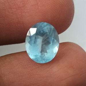 Piedra Preciosa Suelta de Aguamarina Natural con Corte Ovalado, Color Azul Hielo Facetado, 2.85 Quilates, Gemas de Zafiro Internacionales para Joyería - Product Image 5