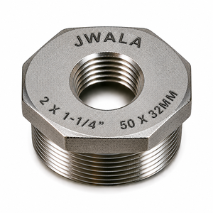 Bague filetée de précision en acier inoxydable 2 x 1-1/4 pouces (50x32mm) – Adaptateur réducteur rond pour tuyau hydraulique pour assemblage de conduites - Product Image 3