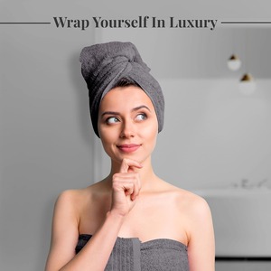 Ensemble de serviettes de bain en coton léger, couleur unie, rectangulaires, teintes, pour usage domestique, gris - Product Image 6