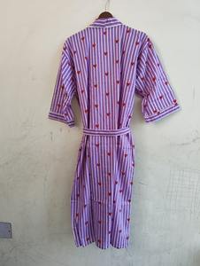 Vêtements de détente légers pour l'été, robe kimono en coton à imprimé cœur - Product Image 2