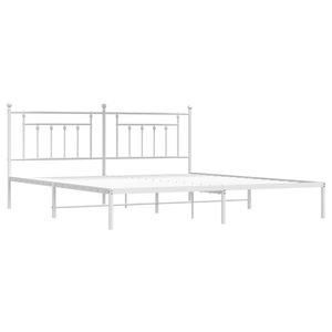 Cadre de lit en acier blanc thermolaqué 76 x 80 pouces – Catégorie de produits : Lits métalliques - Product Image 5