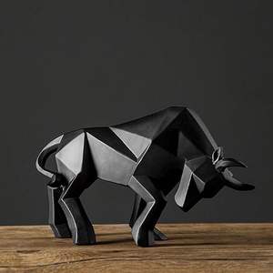 Figurine de taureau en résine polymère - Sculpture abstraite Art Déco pour la décoration de la maison, idéale pour les anniversaires, les mariages et les célébrations - Product Image 2