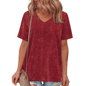 Camiseta de mujer de corte ajustado con lavado ácido, transpirable, de secado rápido, hecha a medida, elegante, nuevo diseño, colores personalizados OEM, transpirable - Product Image 1