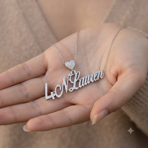 Personalized Iced 925 Sterling Silver Cursive Initial Letters Number Moissanite Diamond Charms <b>Custom</b> <b>Name</b> Unisex Fine Pendants - Product Image 4