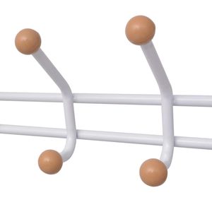 Porte-manteau mural en acier blanc et plastique avec crochets 26,8 x 12,6 x 71,9 po - Product Image 3