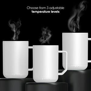 Tazza da Caffè IonMug in Acciaio Inox da 12oz con Coperchio 3.5'' X 3.5'' X 5'' e Sottobicchiere Riscaldante Intelligente - Product Image 4