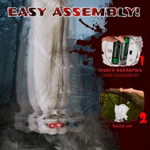 Decorazione Animata di Halloween da 90 cm: Cadavere Sospeso con Urlato Spaventoso per Casa Stregata (Uso Interno) - Product Image 5