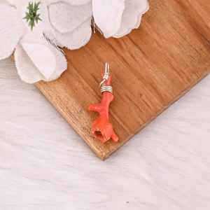 Pendentif en argent sterling 925 massif avec pierre précieuse corail rouge, pendentif fait main, pendentif en argent de créateur, cadeau d'anniversaire - Product Image 2