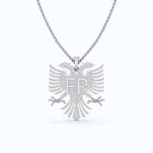 Pendentif Luxira Jewels personnalisé Aigle à double tête en moissanite taille brillant, en argent 925 plaqué or, breloque glacée pour homme et femme, cadeau - Product Image 3