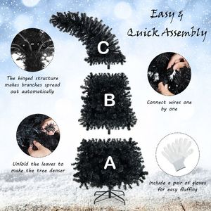 Albero di Halloween Pre-Illuminato di 2,1 Metri con 8 Modalità di Lampeggio e 400 Luci, Decorazione per Halloween - Product Image 5