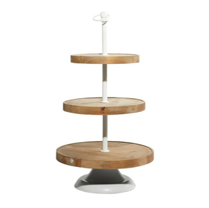 Specially Designed Metal & Wood <b>Cake</b> <b>Stand</b> With 3 Tiers Nice Look Cupcake Server <b>Stand</b> for Party Events & Home Decoration - Product Image 4