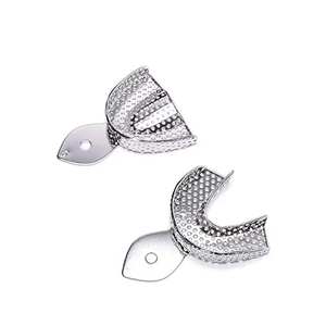 Medicab Petites plaquettes d'empreinte dentaire supérieures et inférieures en acier inoxydable, instrument manuel, 2 pièces/kit, autoclavables - Product Image 1