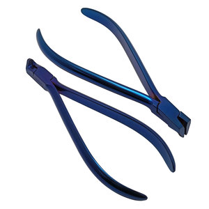 Pince coupante distale orthodontique professionnelle en acier inoxydable bleu, revêtement plasma, manuelle, certifiée CE, pour coupe de fil - Product Image 3