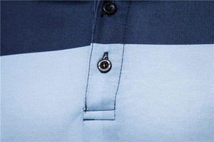 Polo à manches courtes rayé personnalisé, coupe classique, haut tricoté décontracté, design bicolore - Product Image 6