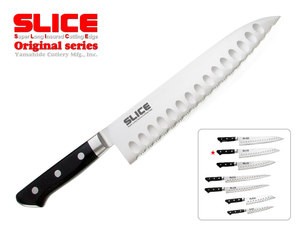 Cuchillo de Chef Japonés Seki Gyuto con Hoja Dentada Ambidiestra de 9.45in (24cm), Acero Inoxidable, Mango de Plástico, Acabado Satinado, Apto para Lavavajillas - Product Image 2