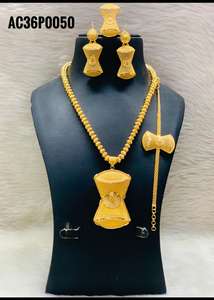 Ensemble de pendentifs en laiton plaqué or 24 carats avec chaînes en corde et en bokli pour femmes/unisexe - Product Image 2