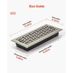2 paquets de registres de plancher en fer nickelé de 4x10 pouces pour grilles HVAC - Product Image 2
