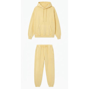Conjunto Deportivo de Primera Calidad, 100% Algodón, Efecto Desgastado por el Sol, Sudadera con Capucha y Pantalones Jogger, Fabricante de Ropa OEM ODM - Product Image 1