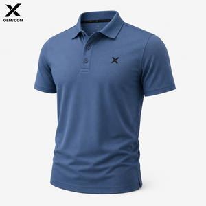 เสื้อโปโลแขนสั้นลำลองสำหรับผู้ชาย X Sports City สีพื้น ผ้าโพลีเอสเตอร์ผสมไมโครไฟเบอร์ ระบายอากาศได้ดี ใส่ได้ทุกฤดู กำลังเป็นที่นิยม - Product Image 1