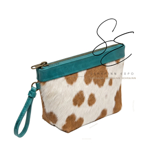 Genuine Leather Hair On Hide <b>Wristlet</b> Clutch Mini Handmade Western Zipper Pouch Unisex Travel Pouch for small essentials - Product Image 2