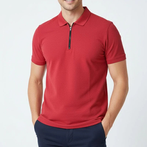 High Quality 180 Gsm 1/4 Zipper Sublimation Cotton for Shirt Turn <b>Down</b> Collar Regular Fit Breathable Golf Wear for Men - Product Image 6