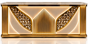 Comptoir de restauration Zafrielle WingArc en acier inoxydable, moderne, classique et élégant, pour une utilisation en intérieur/extérieur, avec livraison rapide - Product Image 2