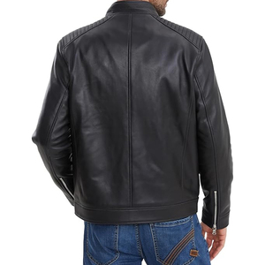 Chaqueta de Cuero Genuino de Vaca de Alta Calidad, Diseño Personalizado, Cierre de Botón Sencillo, Talla Grande para Hombre, Invierno - Product Image 2