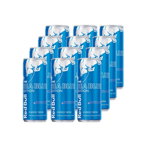 Boisson énergisante Red Bull Sea Blue Edition saveur Juneberry 250ml en canette – Boost d'énergie et rafraîchissement fruité - Product Image 1