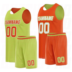 Uniforme de basket-ball en mesh personnalisé par sublimation, respirant et à séchage rapide, maillot jaune orange et short pour hommes, uniforme d'équipe de basket-ball - Product Image 1