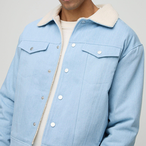 Quality Casual Embroidered Windproof Oversized Drop Shoulder Denim <b>Jeans</b> <b>Jacket</b> for Men Distressed <b>Black</b> 100% Cotton Winter - Product Image 2