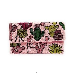 Pochette perlée à motif floral et design complexe, brodée à la main avec de petites perles de rocaille, style mode - Product Image 1