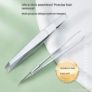 Pinzas de Acero Inoxidable de Alta Calidad para Cejas y Pestañas, Pinzas de Maquillaje para Cejas con Empaque - Product Image 4