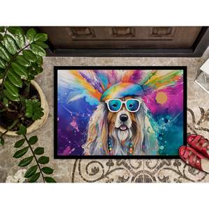 Bearded Collie Hippie Dawg <b>Doormat</b> Non-Slip Washable Low Pile 24H X 36W Indoor Outdoor Entryway Rug for Front Door - Product Image 3