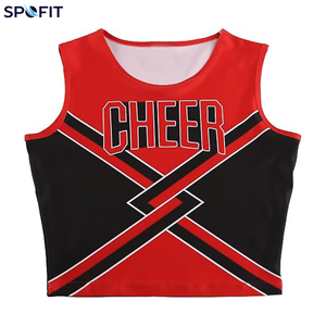 Customized Printed Cheerleading Uniforms Wholesale OEM 100% Polyester Sets <b>Elasticity</b> Crop Top <b>Skirt</b> - Product Image 4