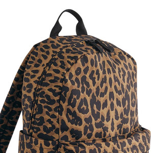 Sac à dos imprimé léopard, coque souple, fermeture éclair rectangulaire, léger, usage quotidien, unisexe, en polyester - Product Image 3